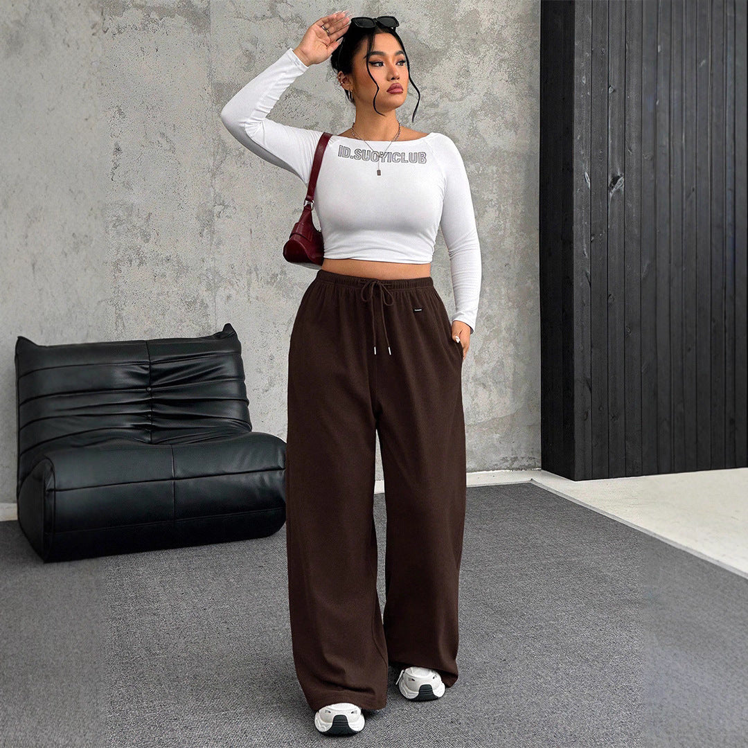 Damen High-Waist weite Beinform Jogginghose Echoarchiv