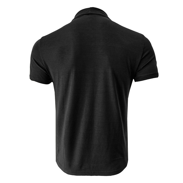 Herren modisches Kurzarm-T-Shirt mit hochschlagbarem Kragen Echoarchiv