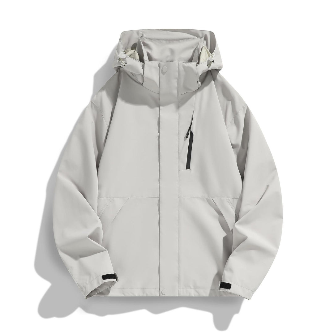 Damen Wasserabweisende Kapuzen‑Übergangsjacke mit verstellbarer Kapuze, verdeckter Frontblende und Multifunktionstaschen Echo Archiv