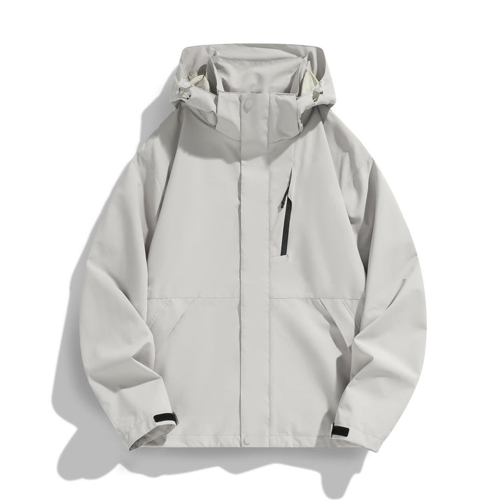 Damen Wasserabweisende Kapuzen‑Übergangsjacke mit verstellbarer Kapuze, verdeckter Frontblende und Multifunktionstaschen Echo Archiv