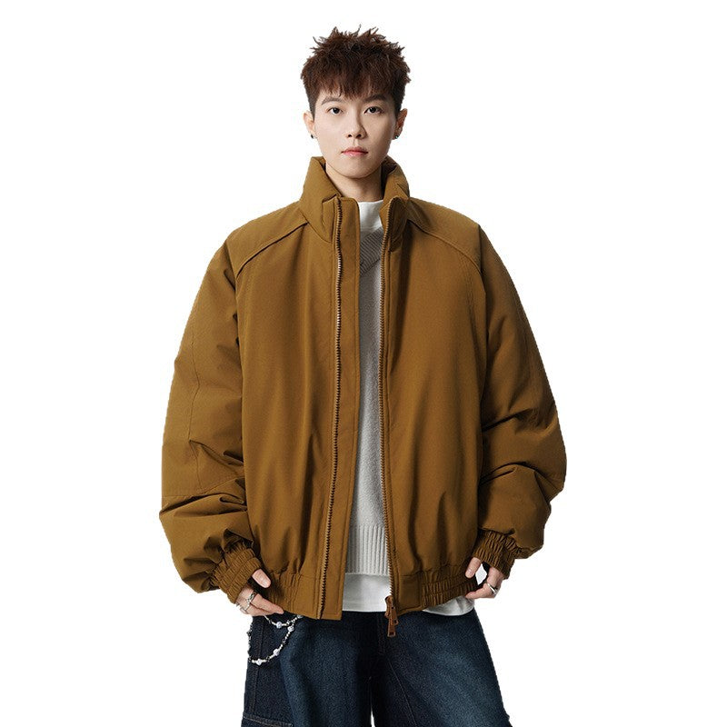 Herren Oversized Windjacke mit Stehkragen und elastischen Bündchen Echoarchiv