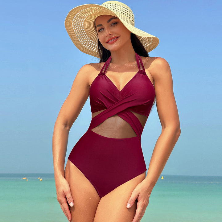 Damen Einteiliger Badeanzug mit stylishen Mesh-Elementen Echo Archiv