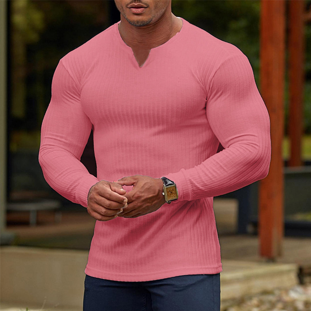 Herren Langarmshirt mit V-Ausschnitt Echoarchiv