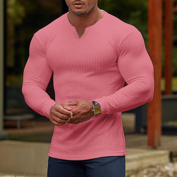 Herren Langarmshirt mit V-Ausschnitt Echoarchiv
