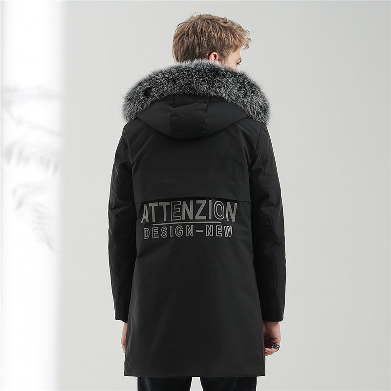 Herren Urbaner Winterparka mit abnehmbarer Kunstfellkapuze, thermoisolierender Steppfutterlage und verdecktem Reißverschluss Echoarchiv