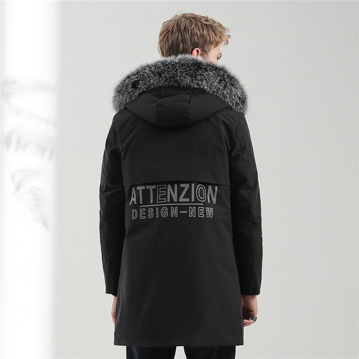 Herren Urbaner Winterparka mit abnehmbarer Kunstfellkapuze, thermoisolierender Steppfutterlage und verdecktem Reißverschluss Echoarchiv
