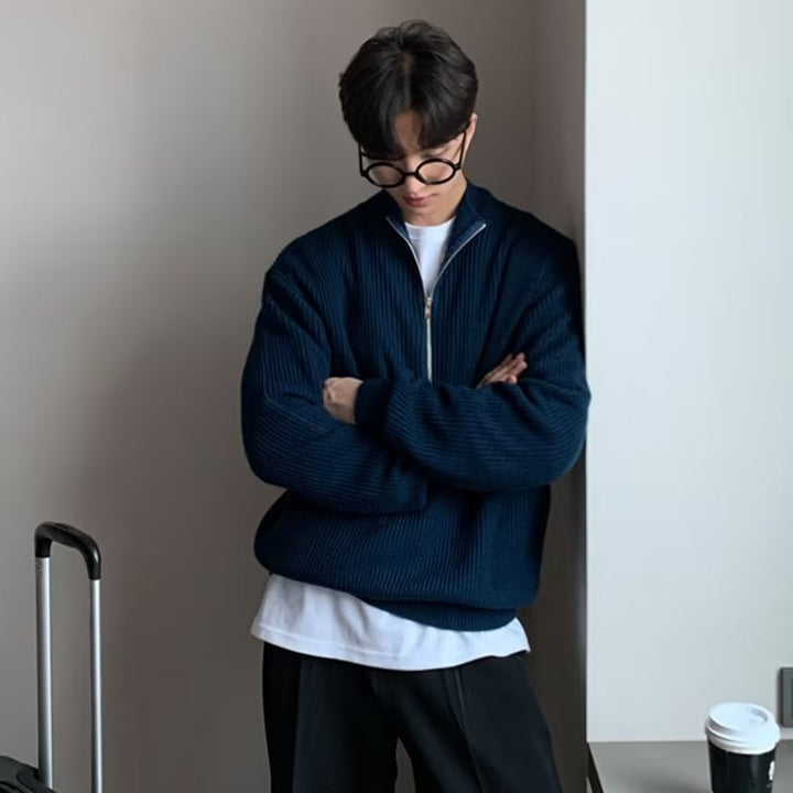 Herren Hochwertiger Pullover mit Reißverschluss Echoarchiv