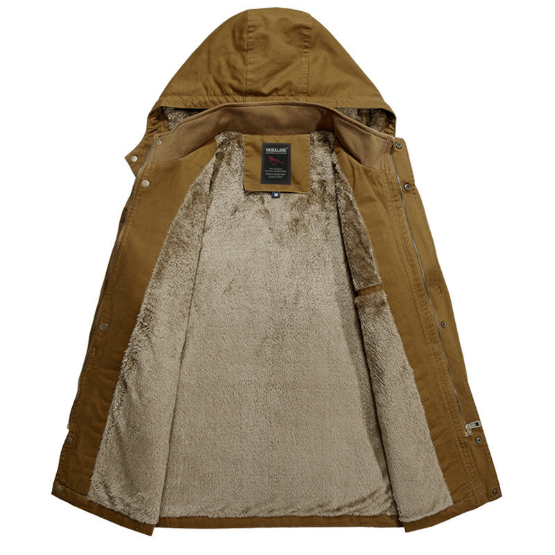 Herren Parka mit Teddyfutter in Kapuze, Utility‑Taschen und Kordelzug Echo Archiv