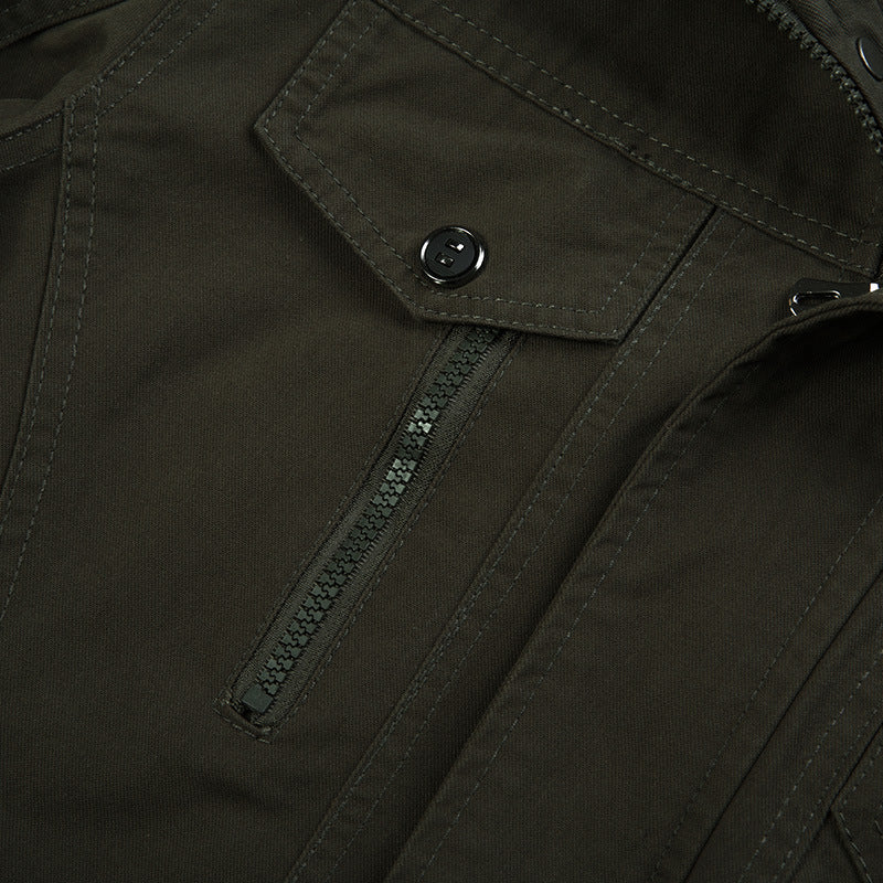 Herren nan robuste Canvas-Fieldjacke mit Stehkragen, Epauletten und multifunktionalen Taschen Echo Archiv