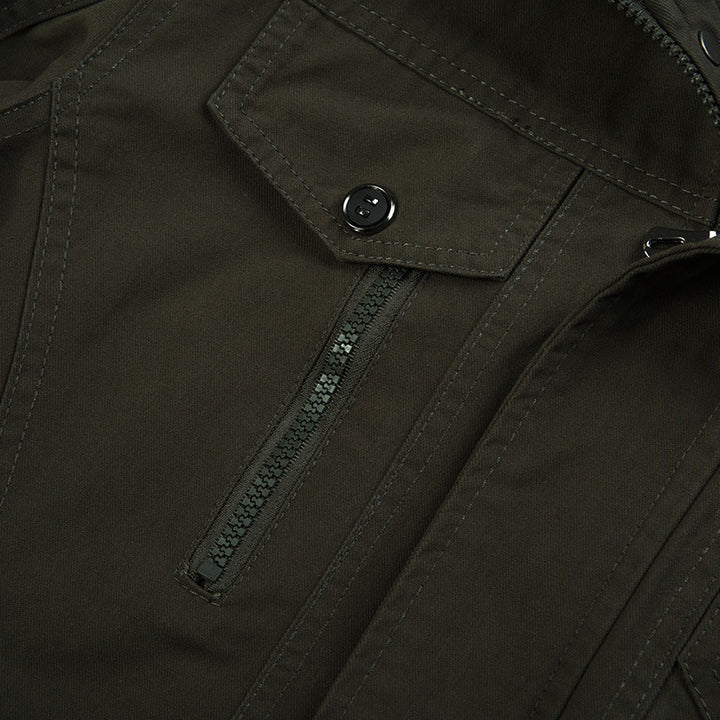 Herren nan robuste Canvas-Fieldjacke mit Stehkragen, Epauletten und multifunktionalen Taschen Echo Archiv