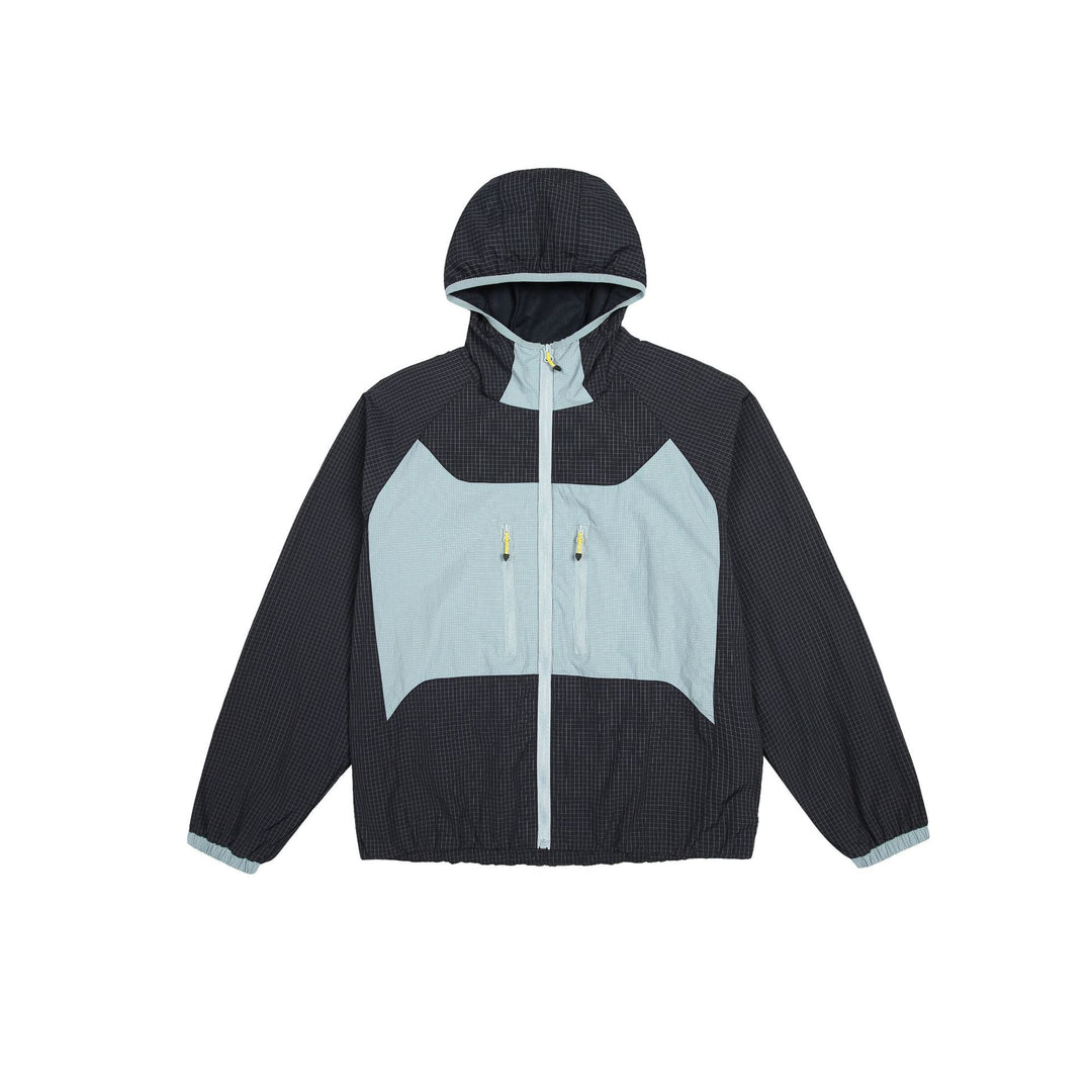 Unisex Leichte Kapuzen-Windjacke mit Ripstop‑Material, Colourblock‑Einsätzen und Fronttaschen Echoarchiv