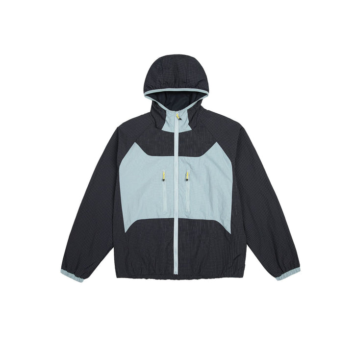 Unisex Leichte Kapuzen-Windjacke mit Ripstop‑Material, Colourblock‑Einsätzen und Fronttaschen Echoarchiv