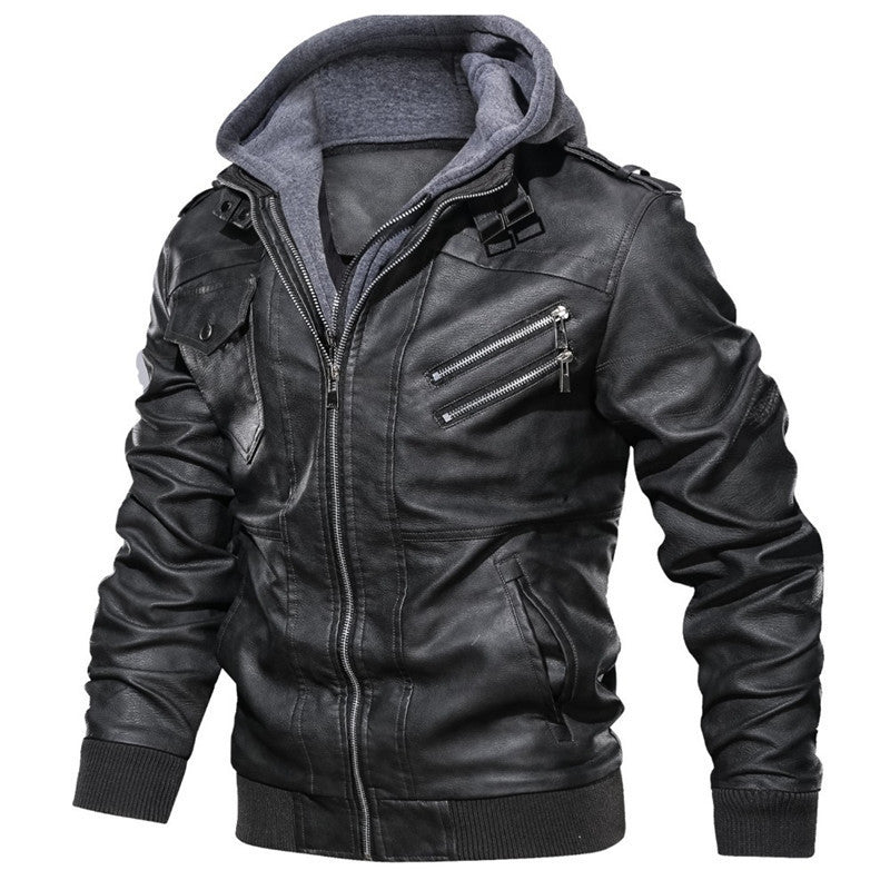Herren Modische Lederjacke mit Innenfutter Echo Archiv