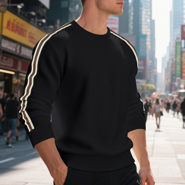 Herren sportlicher Sweatshirt mit strukturiertem Design und modernen Streifen Echoarchiv