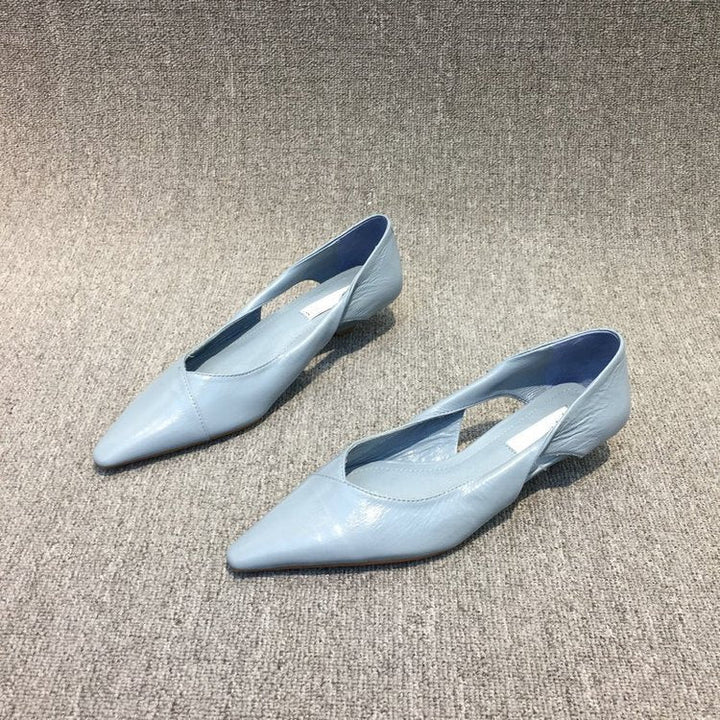 Damen Raffinierte Spitze Ballerinas mit Geschmeidiger Lederoberfläche Echoarchiv