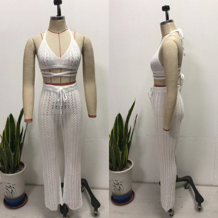 Damen Häkel-Bikini-Set mit transparentem Maxirock und elegantem Schnitt Echo Archiv
