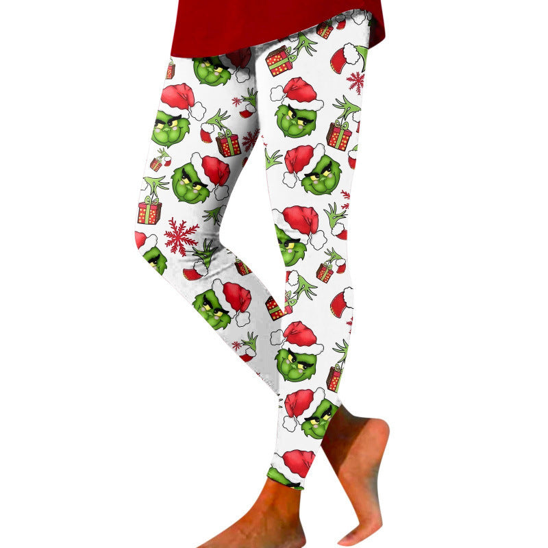 Damen Gemusterte Weihnachtsleggings Echoarchiv