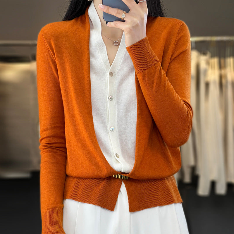 Damen Leichter Offener Feinstrick-Cardigan mit asymmetrischer Zipfelkante und taillierter Silhouette Echoarchiv