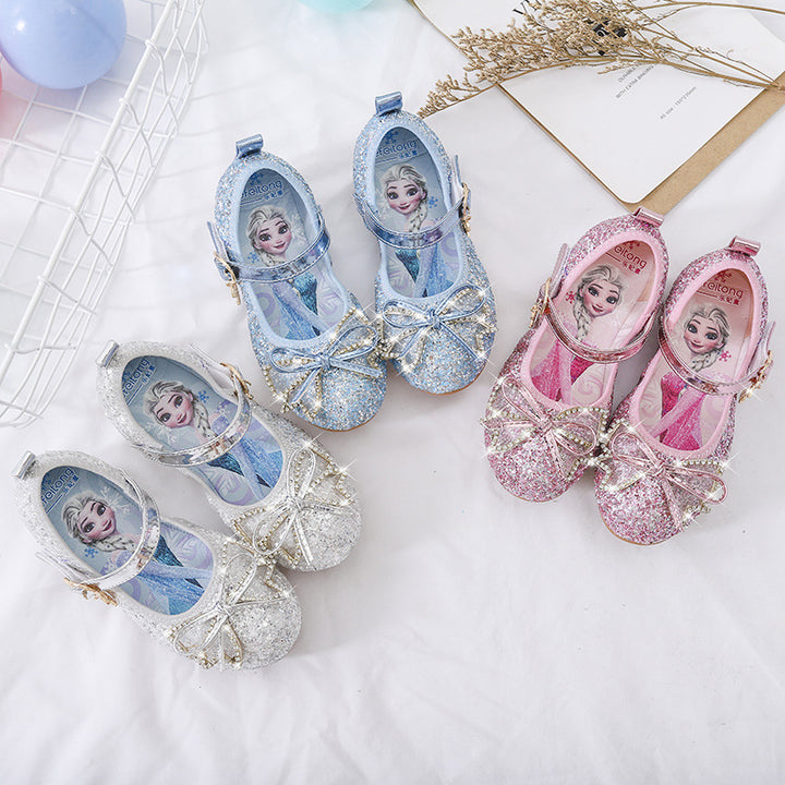 Mädchen Glitzernde Ballerina-Schuhe mit Schleifen- und Strassverzierungen Echo Archiv