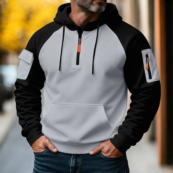 Herren funktionaler Hoodie mit Reißverschluss und praktischen Taschen Echoarchiv