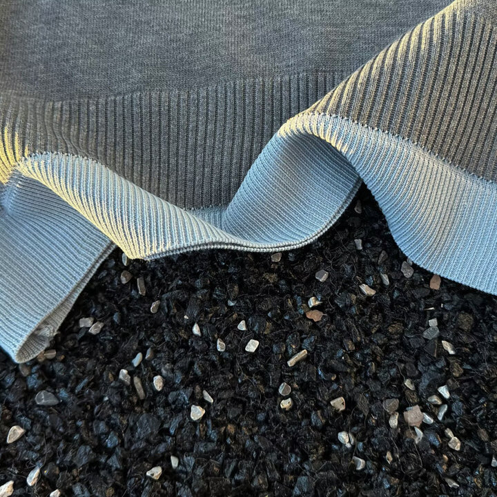 Damen Oversized Polo-Feinstrickpullover mit Kontrastkragen und geripptem Saum Echoarchiv