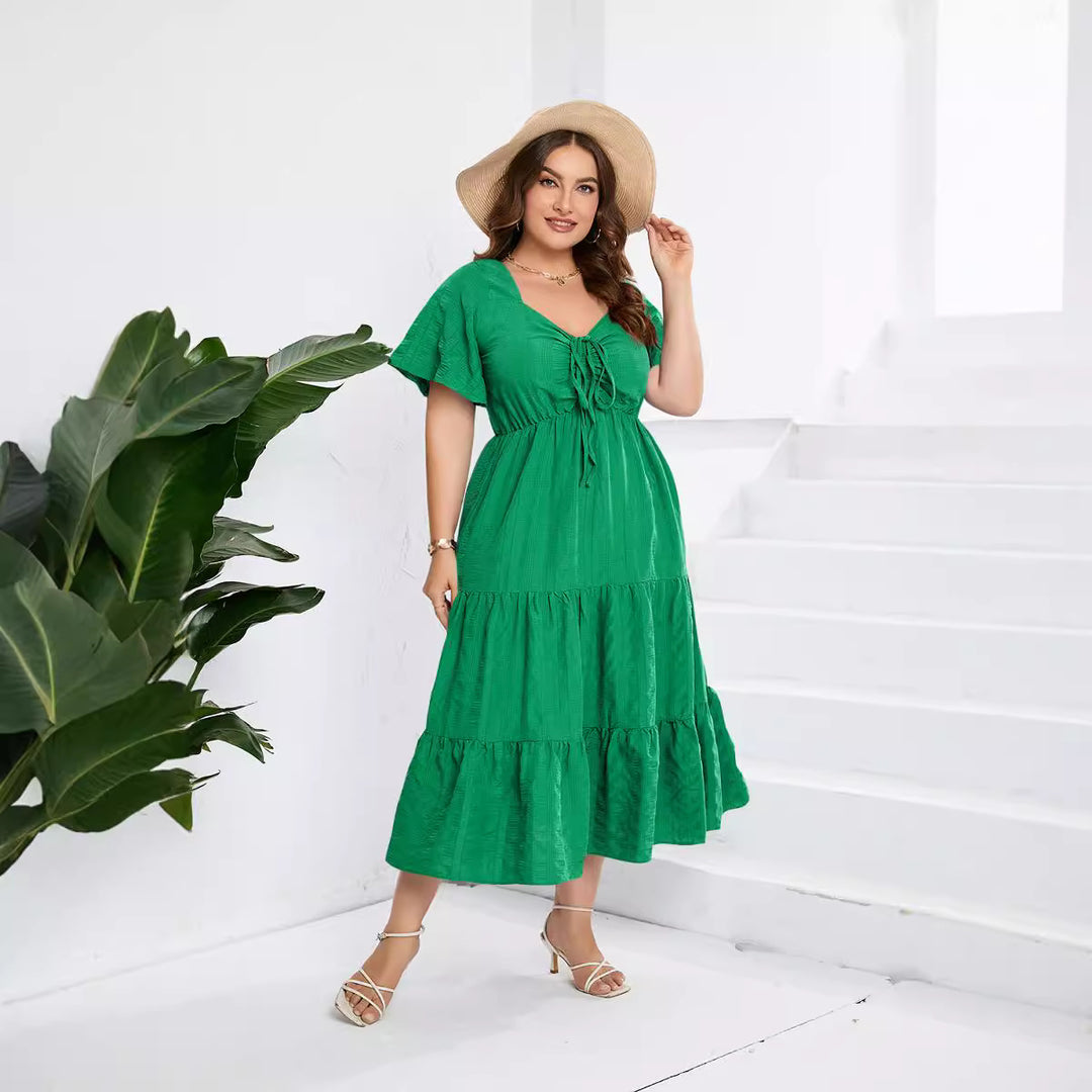 Damen Sommerliches Midikleid mit schmeichelndem Taillenzug und luftigen Ärmeln Echo Archiv