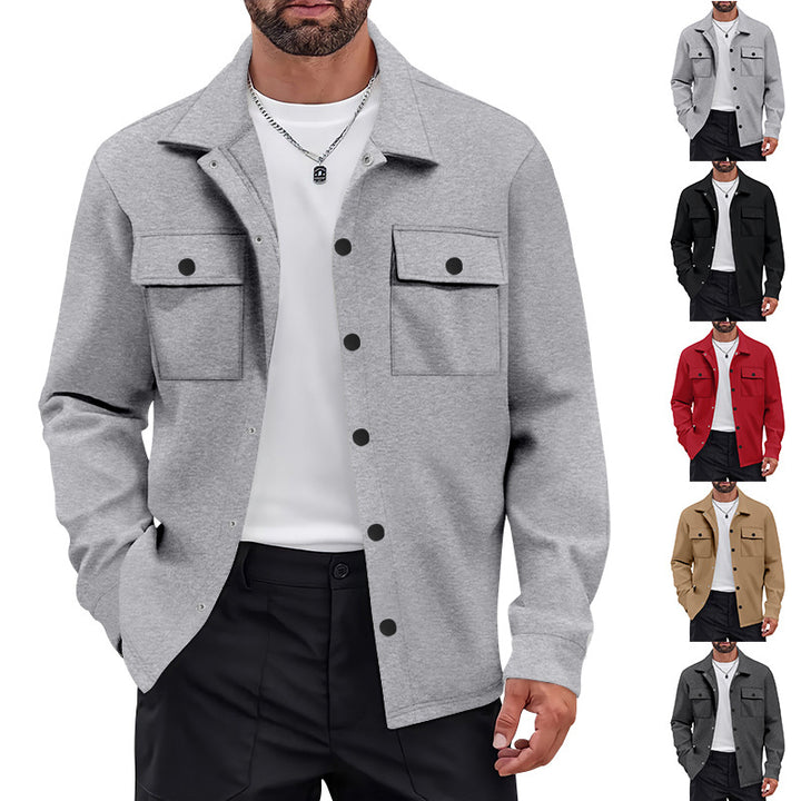 Herren nan arbeitsinspirierte Hemdjacke mit Druckknopfleiste, aufgesetzten Brusttaschen und kastiger Passform Echo Archiv