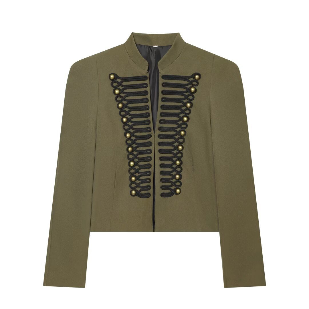 Damen Kurzblazer im Hussarenstil mit Stehkragen und dekorativen Galon-Details Echo Archiv
