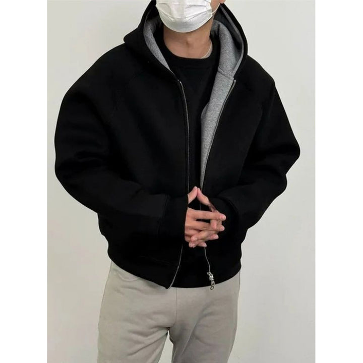 Herren Oversize-Kapuzensweatjacke aus schwerem French-Terry mit Zwei-Wege-Reißverschluss Echo Archiv