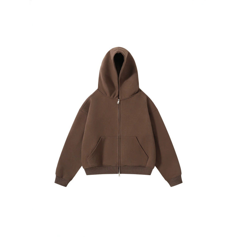 Unisex Oversize Kapuzenjacke mit durchgehendem Reißverschluss und Kängurutaschen aus Baumwoll-Fleece Echo Archiv