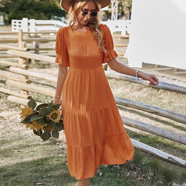 Damen Midikleid mit Rüschendetails und fließendem Schnitt Echo Archiv