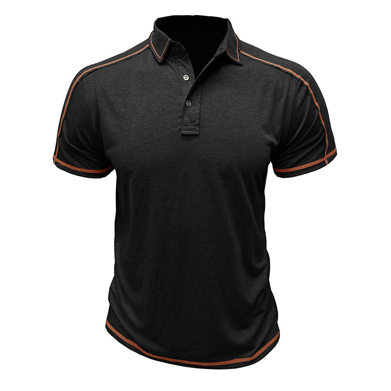 Herren Poloshirt mit modischen Kontrastnähten und atmungsaktivem Stoff Echoarchiv