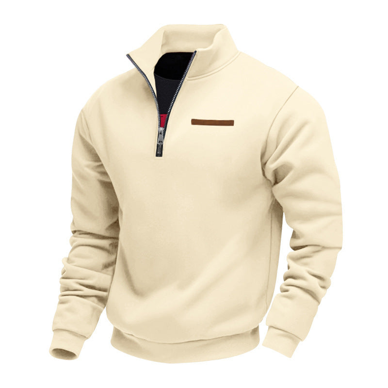 Herren sportlicher Fleece-Pullover mit halbem Reißverschluss Echoarchiv