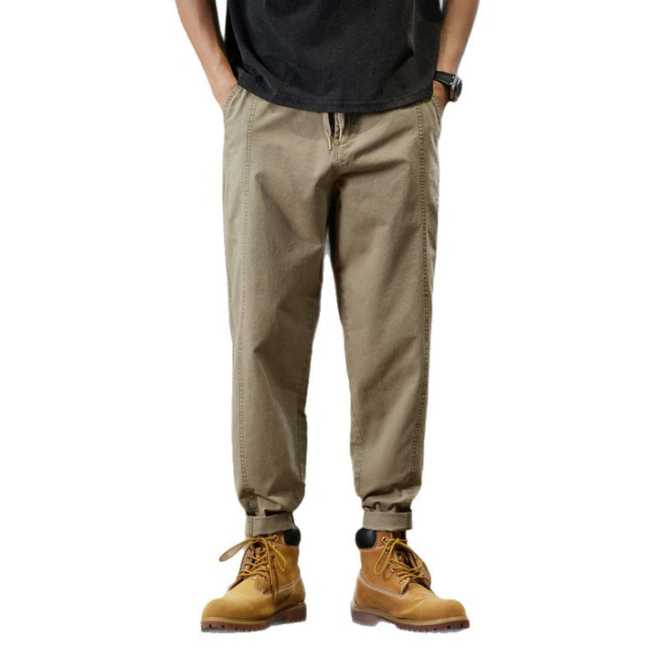 Herren Baumwoll-Twill Joggerhose im Tapered-Schnitt mit Tunnelzug und gekrempeltem Saum Echo Archiv