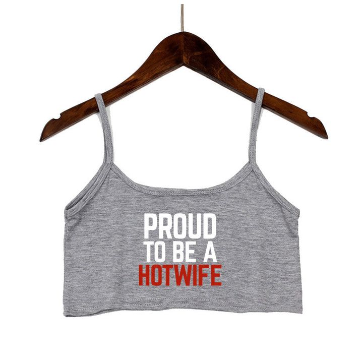 Damen Crop-Top mit modernen Schriftzügen und verstellbaren Trägern Echo Archiv