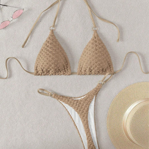 Damen Triangel-Bikini mit raffiniertem Texturenmix Echo Archiv
