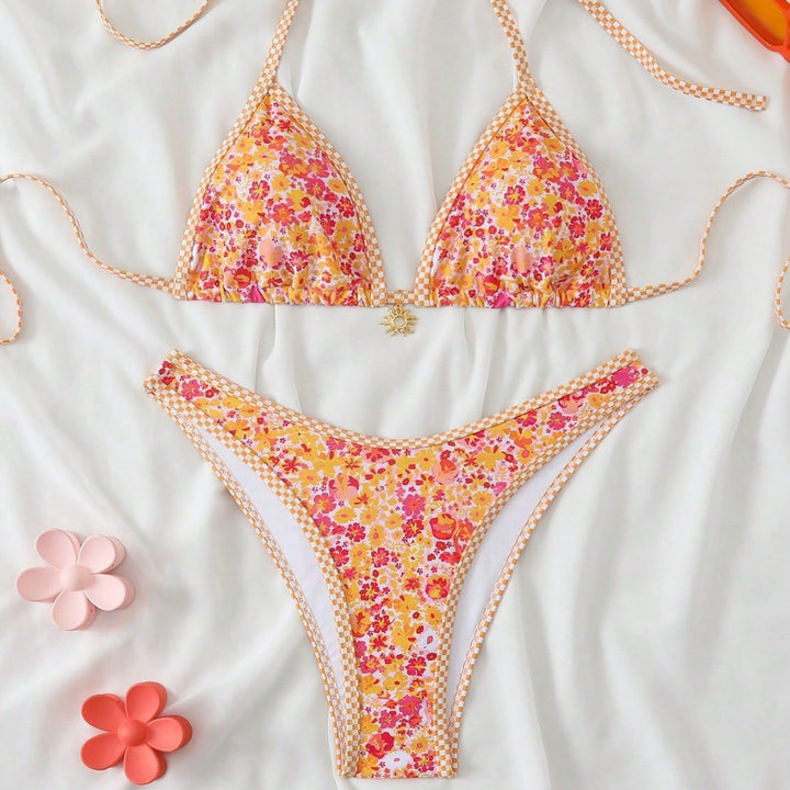 Damen Triangel-Bikini mit floralem Muster und raffinierten Details Echo Archiv