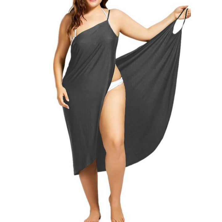 Damen nan vielseitiges Strand-Pareo-Wickelkleid mit Spaghettiträgern und asymmetrischem Saum Echo Archiv
