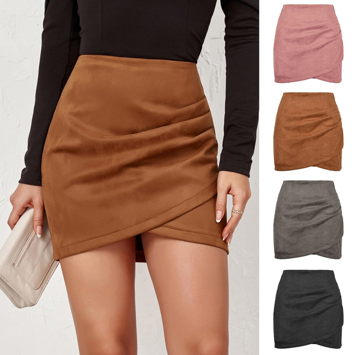 Damen High-Waist Wickelrock aus samtigem Mikrofaser – Rosévia