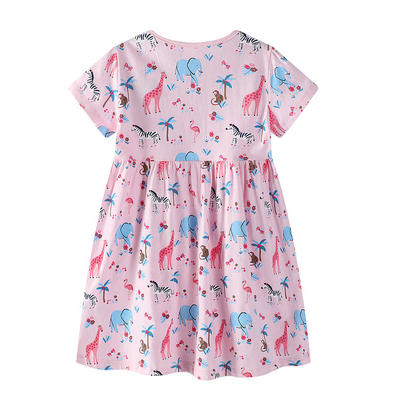 Mädchen Baumwollkleid mit verspieltem Tiermotiv Echo Archiv
