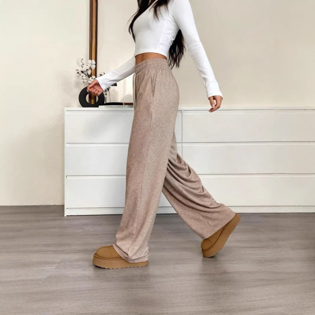 Damen nan weite High-Waist Loungehose mit elastischem Bund und Kordelzug Echo Archiv
