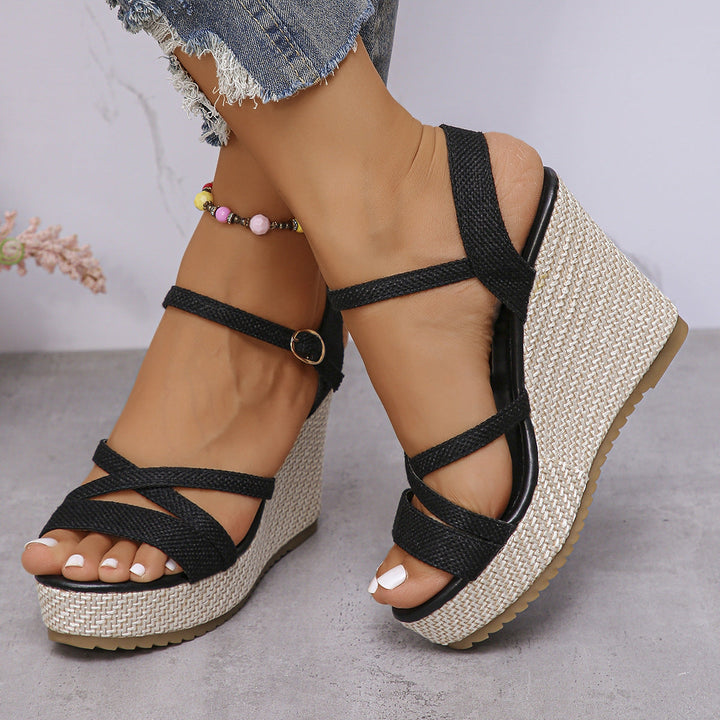 Damen Wedge-Sandalen mit verstellbarem Riemen und rutschfester Sohle Echoarchiv