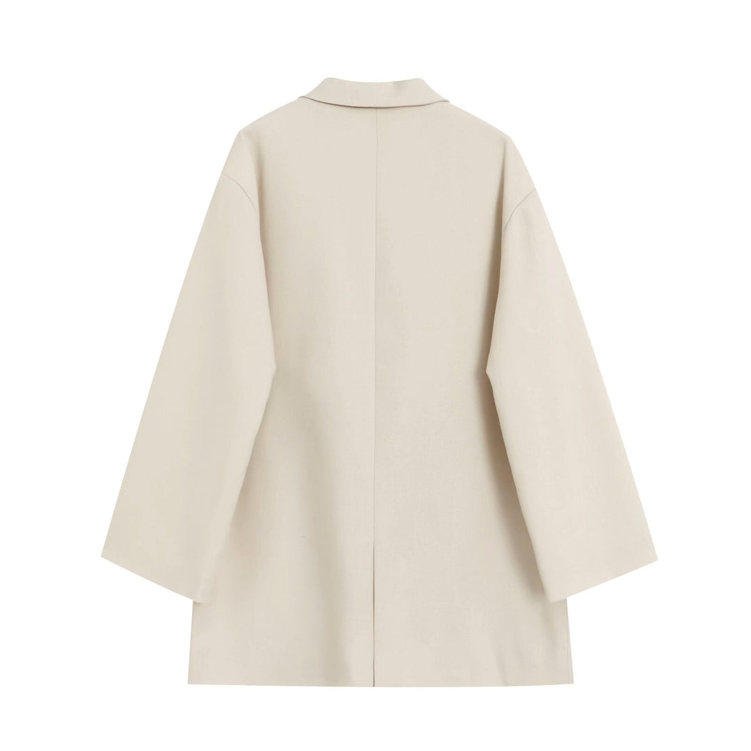 Damen Oversize Doppelreihiger Blazer mit tiefem Revers und Paspeltaschen Echo Archiv
