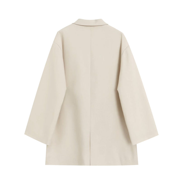 Damen Oversize Doppelreihiger Blazer mit tiefem Revers und Paspeltaschen Echo Archiv