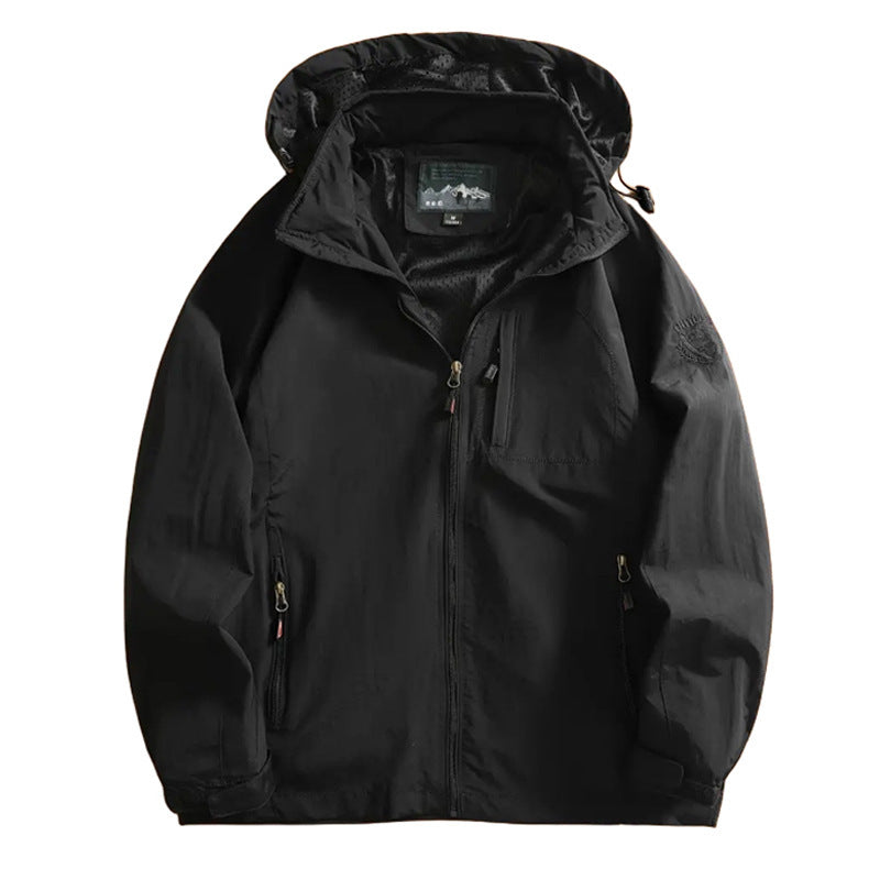 Herren nan leichte Outdoorjacke Windbreaker mit wasserabweisender Beschichtung und atmungsaktivem Meshfutter Echo Archiv