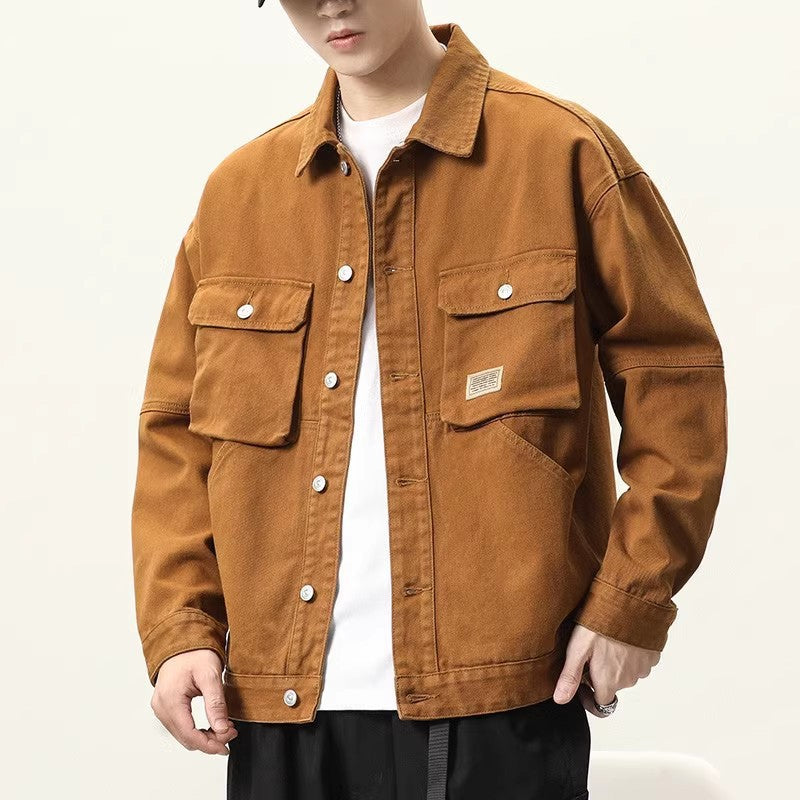 Herren Lässige Utility Jacke mit praktischen Taschen Echoarchiv