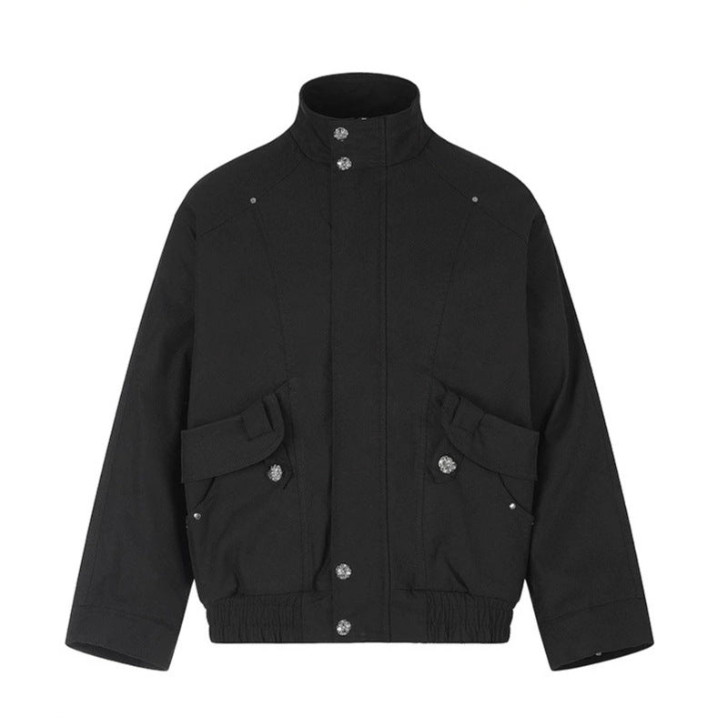 Damen Leichte Oversize-Fieldjacke mit Stehkragen, Druckknopfleiste und aufgesetzten Klappentaschen Echoarchiv