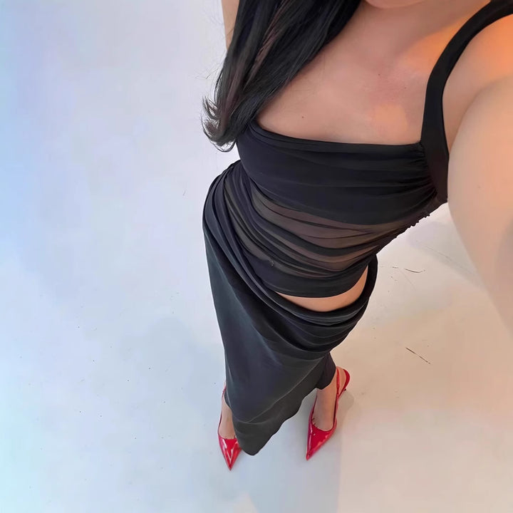 Damen Elegantes Slip Dress mit asymmetrischem Schnitt Echo Archiv