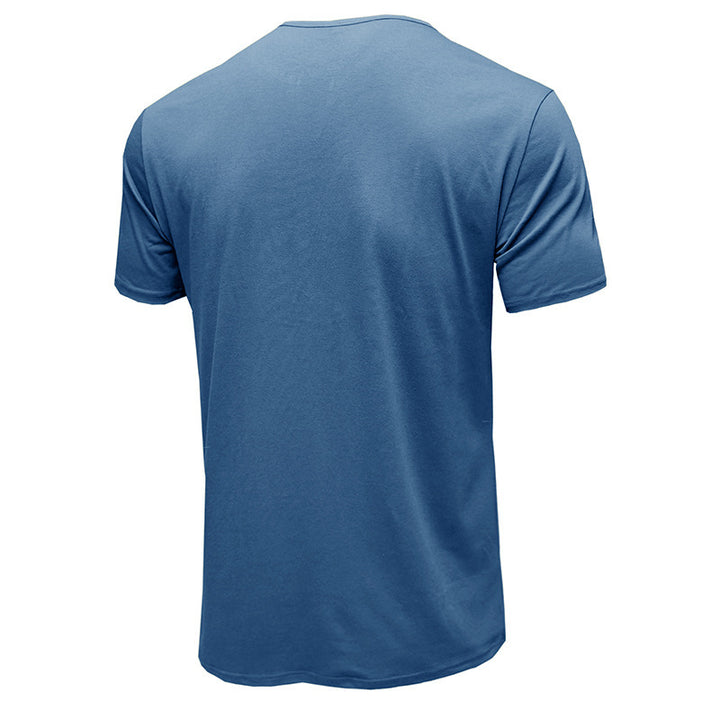 Herren Kurzarm Henley-Shirt mit modischem Knopfverschluss Echoarchiv