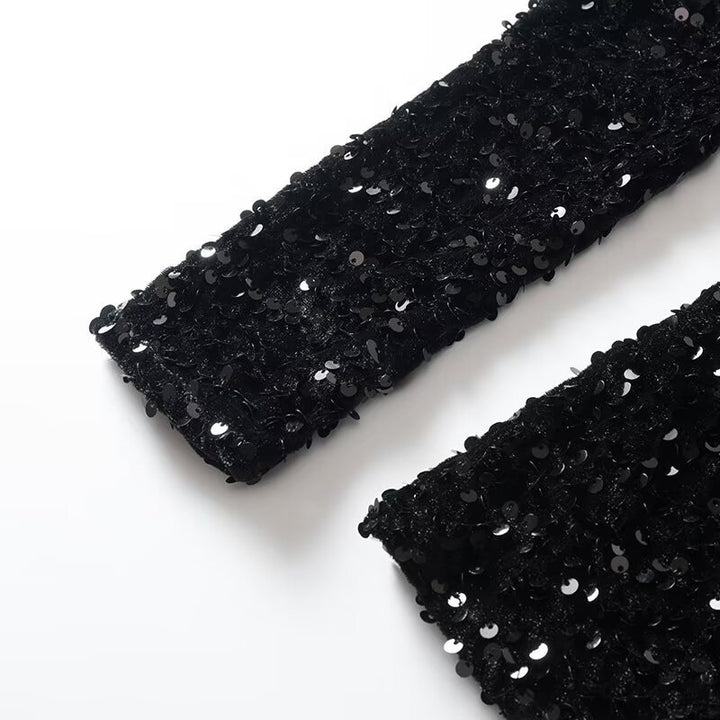 Damen Paillettenbesetztes Samt‑Minikleid mit schmeichelnder Korsage und ausgestelltem Rock Echo Archiv